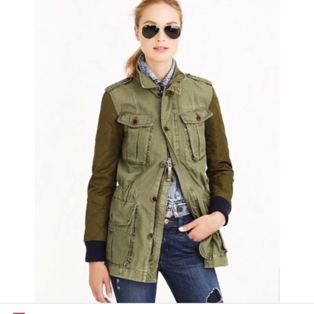 J.crew boyfriend fatigue quilted jacket 49#